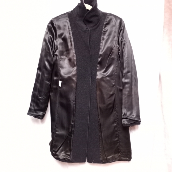 AGNES B Charcoal Gray Mid-Length Coat - Picture 7 of 10